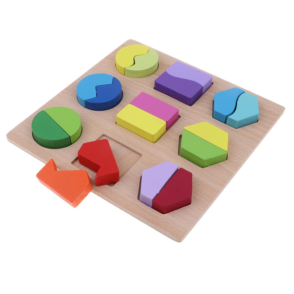 Wooden Geometry Puzzle Kids Early Educational Toy Set