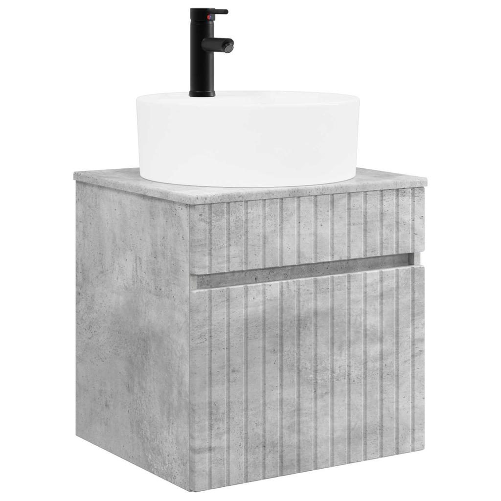 Bathroom Cabinet Set 5 Pcs Concrete Grey 50 X 14.5 X 70 Cm