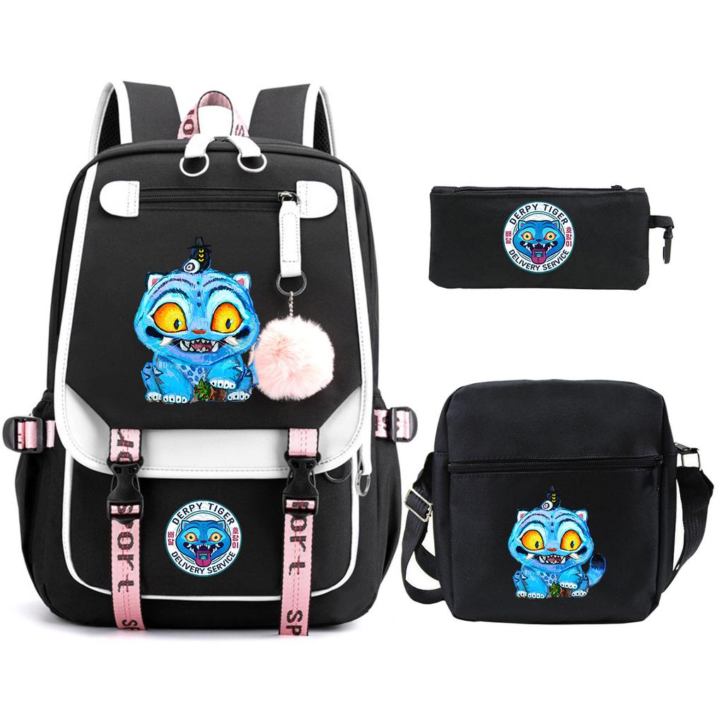 Witch Hunters Cartoon Peripheral Printing Children's Backpack Cross-border New Student School Bag Three-piece Shoulder Bag Pencil Bag