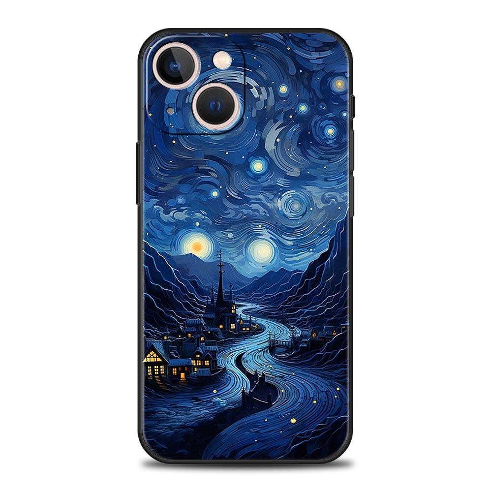 Landscape Art Phone Case For iPhone 16 13 15 14 12 11 Pro MAX XR X SE XS 7 8 Plus Soft TPU Shell Cover