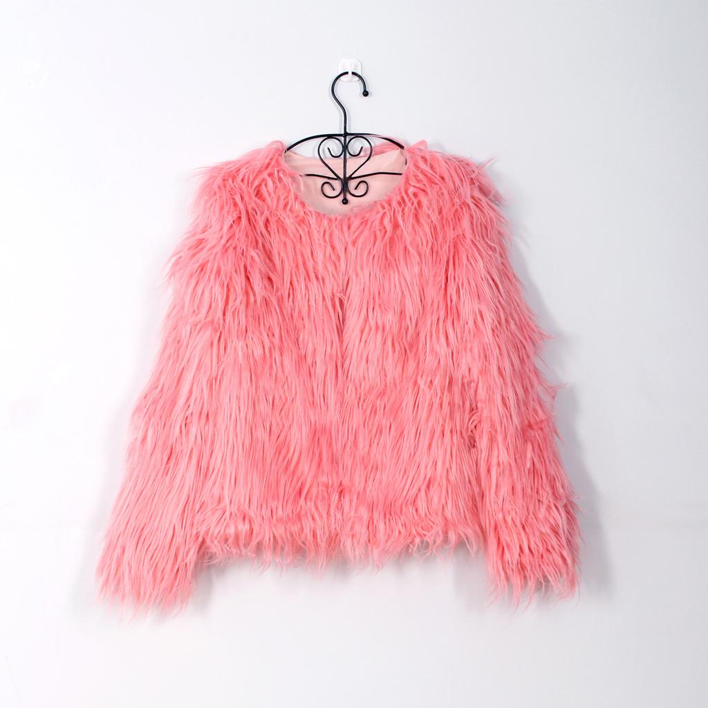 TrendHub Furry Fur Coat Women Fluffy Warm Plus Size Long Sleeve Female Outerwear Autumn Winter Coat Jacket Hairy Collarless Overcoat