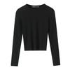 Fashion Style 2024 Fall and Winter New Women's Cotton and Modal Blended Long Sleeves Round Neck T-shirt 4424809