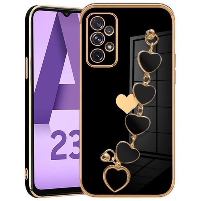 Coque - Samsung - Galaxy A23 5G/4G - Silicone TPU - Antichoc - Bracelet Cœur
