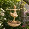 Resin Ballet Dancer Hanging Planter Elegant Vintage Fairy Flower Pot UV Resistant Save Space Flower Container Indoor Decor
