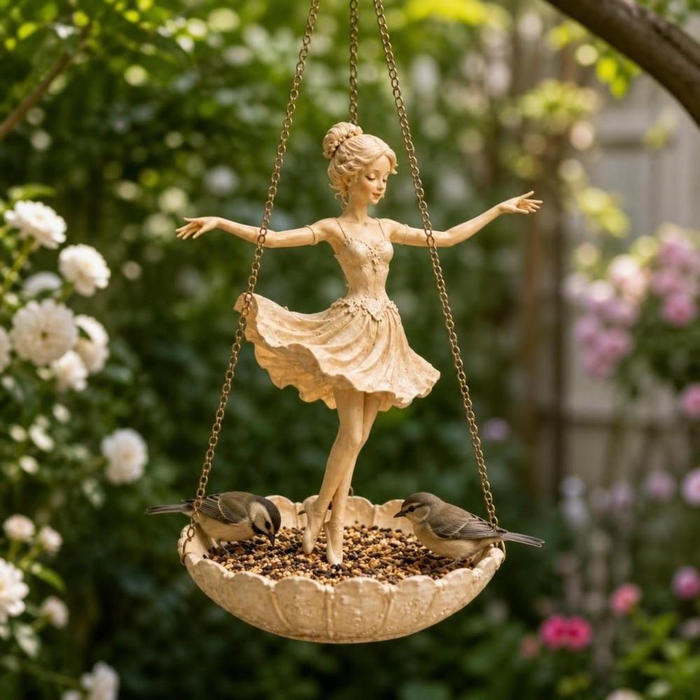 Resin Ballet Dancer Hanging Planter Elegant Vintage Fairy Flower Pot UV Resistant Save Space Flower Container Indoor Decor