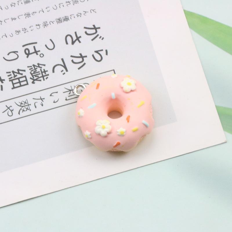 9pcs Kawaii Simulation Fruit Flower Donuts Flatback Resin Cabochon Toys Scrapbook DIY Jewelry Phone Decoration Accessories