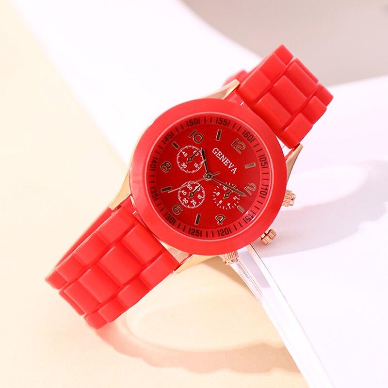 Reloj Mujer  Fashion Women Watches Elegant Red Silicone Quartz Watch Luxury Ladies Clock Gift for Girls Relogio Feminino