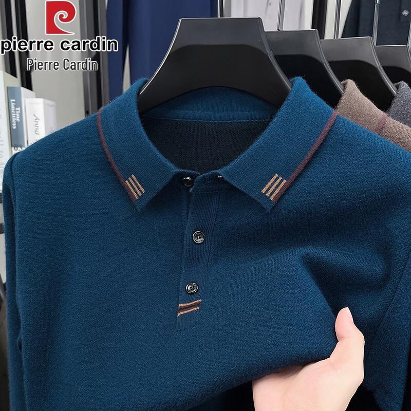 Pierre Cardin Men's Autumn/Winter Polo Collar Thickened Knit Sweater