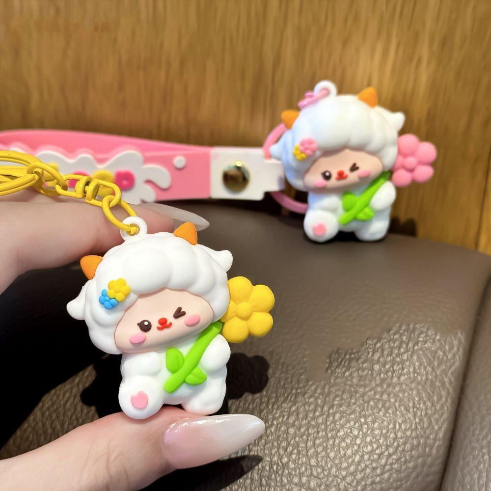 Cute Sheep Keychain PVC Goat Car Keychain Kawaii Goat Pendant Gift For Kids