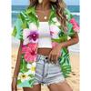 Women's Shirt Short Sleeve Shirt Button Down Blouse Floral Printed Daily Casual Collar Regular Tops Daily  Summer Spring