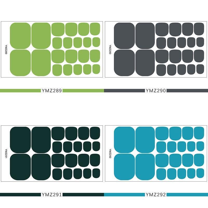 1PC Solid Color Toenail Polish Stickers Full Cover Waterproof  Toe Nail Patch Eco-friendly Long Lasting Toenail Decals Sticker(YMZ277-YMZ308)
