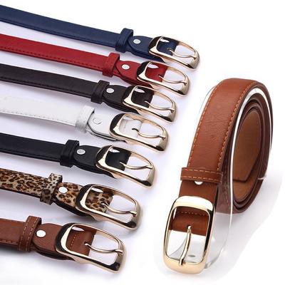 Luxury Design Versatile Pin Buckle Waistband Thin Waist Strap Trouser Dress Belts Leather  Belt