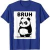 Bruh Grumpy Panda Graphic Print Short Sleeve Cotton Casual TShirt for Unisex Women