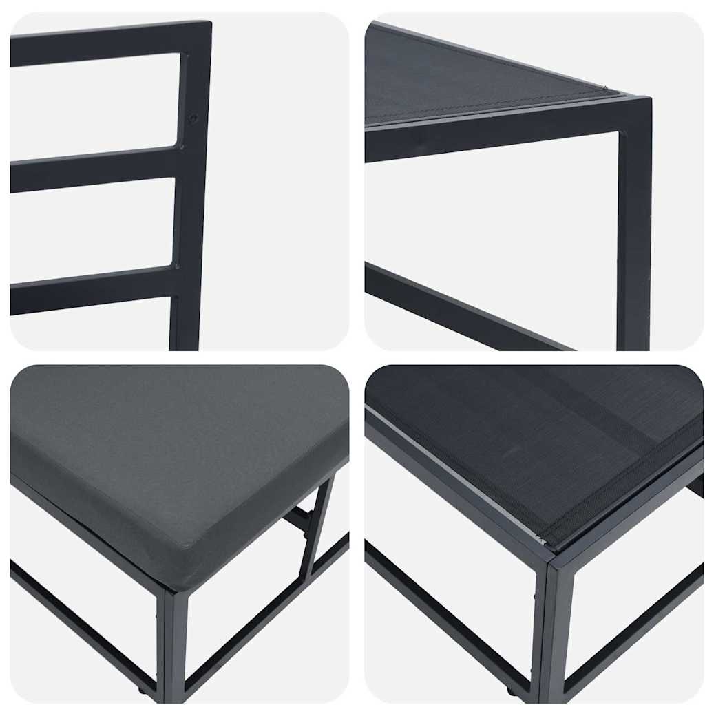 Garden Furniture Set 2 Pieces Black and Anthracite 70 X 71.5 X 71 Cm