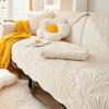 Thick Short Plush Sofa Cover Leaves Jacquard Sofa Towel Mat Non-Slip Universal Solid Color Couch Cushion for Living Room Home