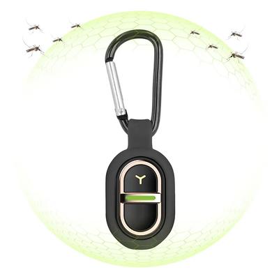 1-5pcs Ultrasonic Mini Mosquito Repellent with Carabiner Lightweight Anti-mosquito Bite Pendant for Kids Adults Outdoor Camping