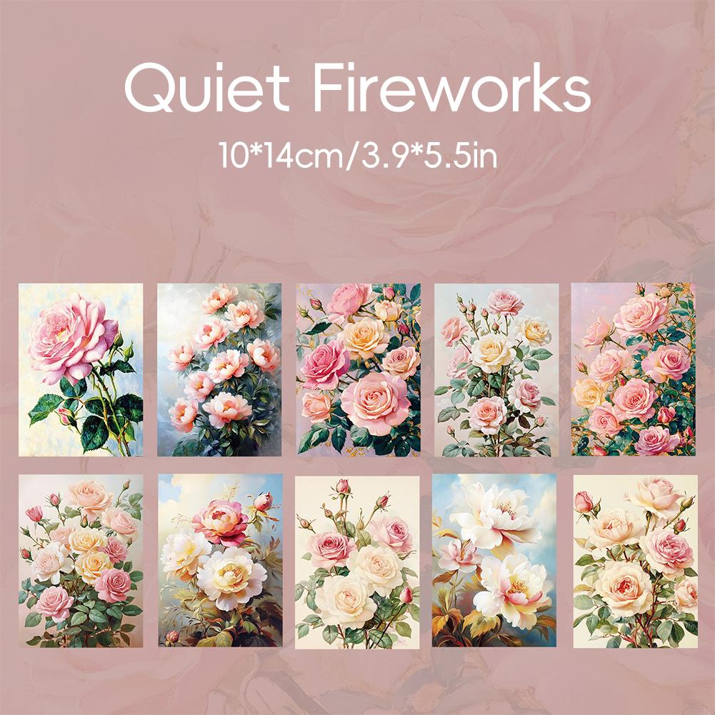

10 Packs A Corner of Flower Town Series Cute Retro Relief Decorative Paper Memo Pad Journal Scrapbooking Material Paper Quiet Fireworks