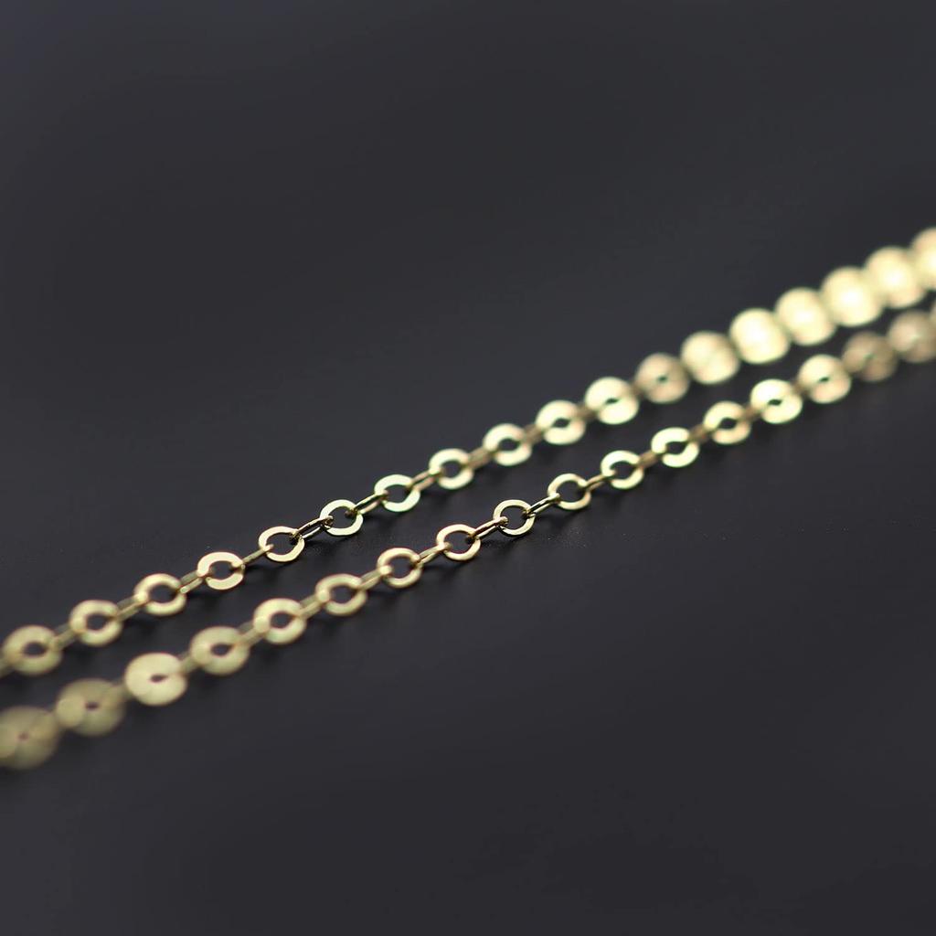 [Barzaz] Women's Parts Azuki Chain 45cm Necklace 14KGF Gold
