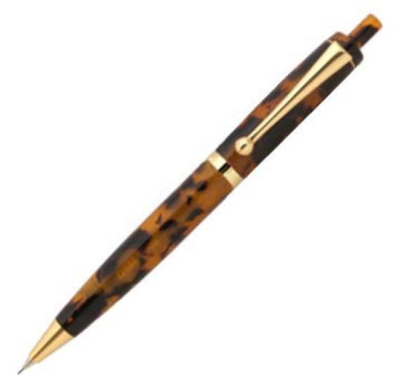 Onishi Seisakusho Slim Acetate Mechanical Pencil – Knock Type, Tortoiseshell Design, Japanese Handmade Stationery