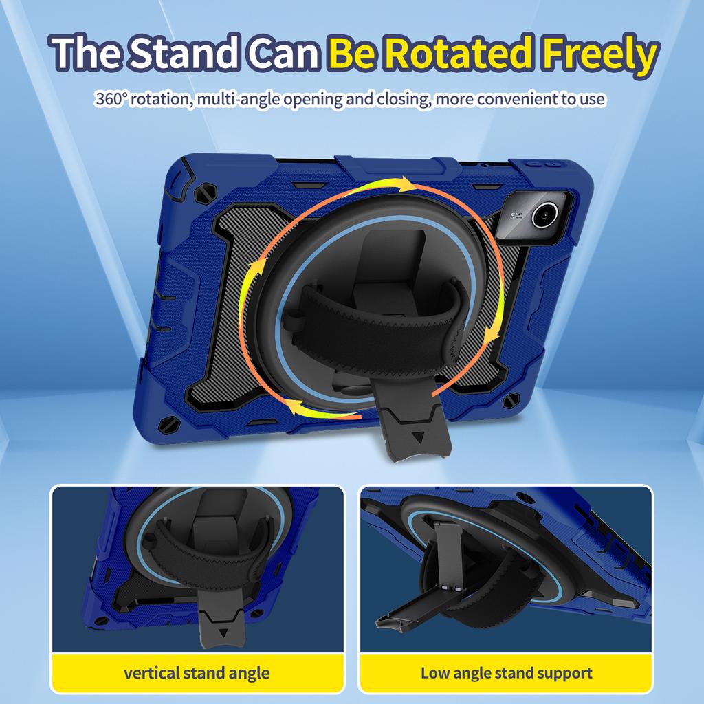 Rotating Rugged Case for Lenovo Xiaoxin Pad 2024 Tab M11 TB-330FU TB-331FC Armor Cover with Hand Strap 3-Layers Protection Funda