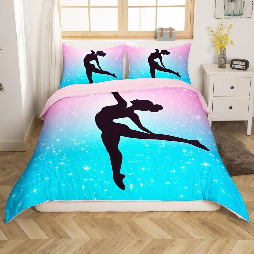Steppdecke Gymnastik Für Kinder Jugendliche Mädchen Queen Leicht S Sport-Thema Bettwäsche-Sets Schlafzimmer-Dekoration Ohne Steppdecke