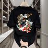 Short Sleeve T-Shirt Boys Koi Printing Heavy Guochao Chinese Style Loose Casual Crew Neck Bottom Shirt