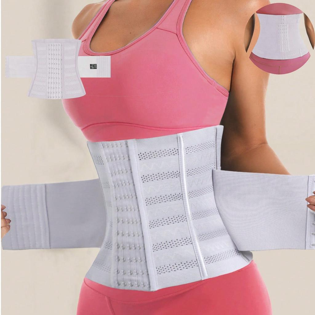 Wrap Waist Trainer Double Belt Faja Body Shaper Corset Shapewear Slimming Sheath Woman Flat Tightens Belly Sheath Waist Trainer