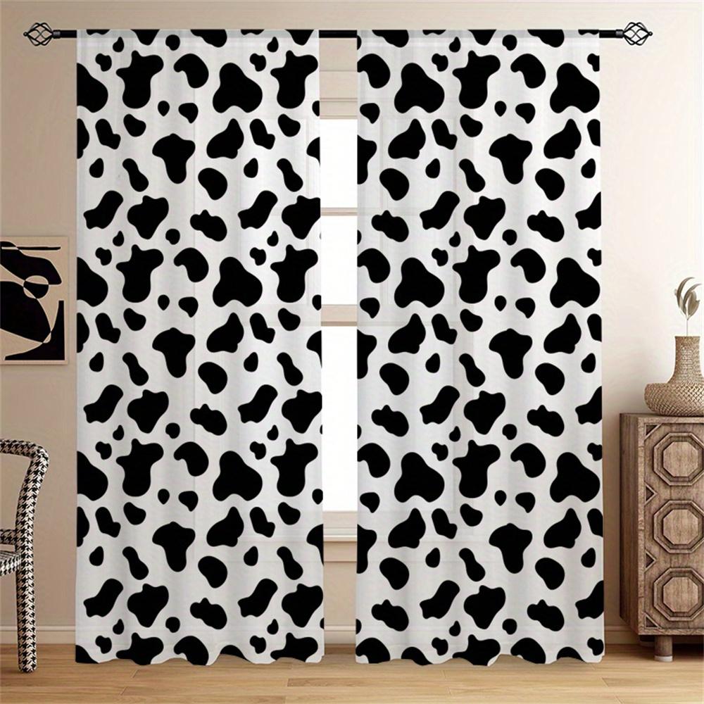 Cow Print Farm Aniaml Western Cowboy Window Curtain Blinds For Living Room Kid's Bedroom Bathroom Kicthen Door Home Decor2Pcs