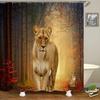 Lion Pattern 3D Printing Shower Curtains Home Decor Multi-size Grey Shower Curtain Animal Waterproof Bath Screen for Bathroom
