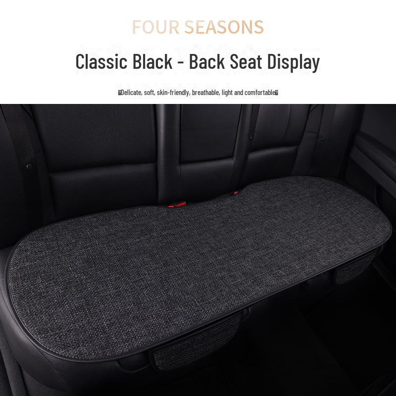 

Всесезонні Легкі Розкішні Подушки на Автосидіння з Льодяного Шовку та Льну, Дихаючі та Нековзні