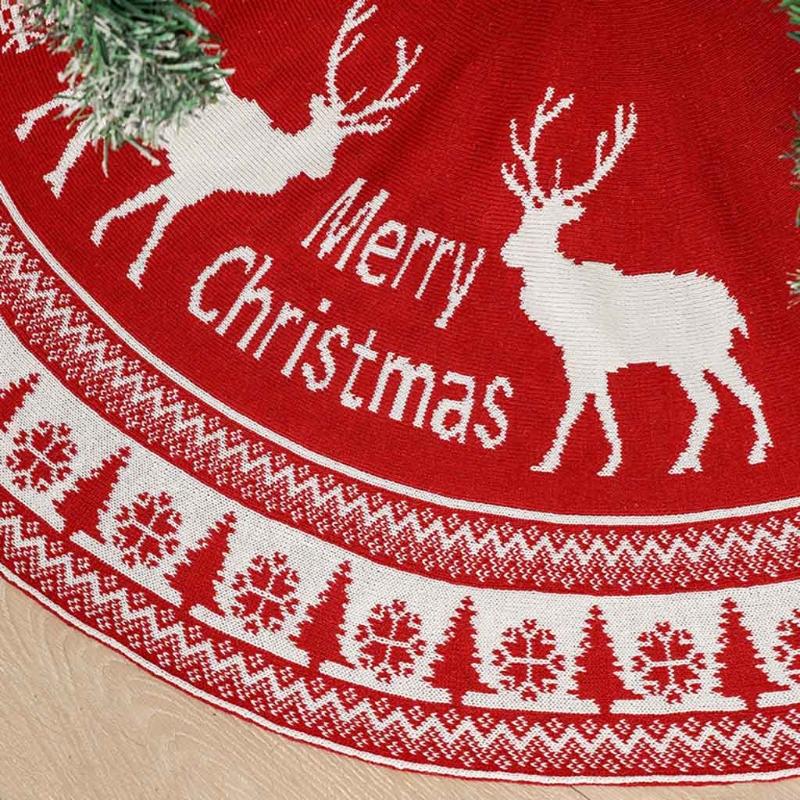 

Christmas Ornament Tree Skirt 47 Inch Snowflake Elk Tree Collar Rustic Xmas Decorations Indoor Outdoor Winter New Year China Mainland