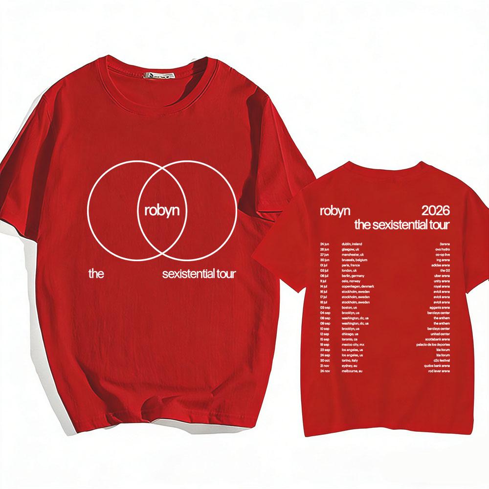 Robyn The Sexistential Tour 2026 T-shirt Summer Short Sleeve Cotton Male Tshirts O-neck Fashion Loose Men//Women Tee Print Merch