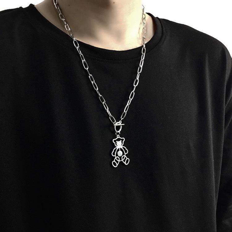 Hip Hop Versatile M Letter Pendant Titanium Steel Men's Ins Tide Cuban Chain Simple Cold Wind Accessories