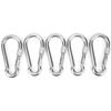 5pcs 120mm Locking Carabiner Clip Heavy Duty Spring Snap Hook with Nut Lock Buckle for Camping