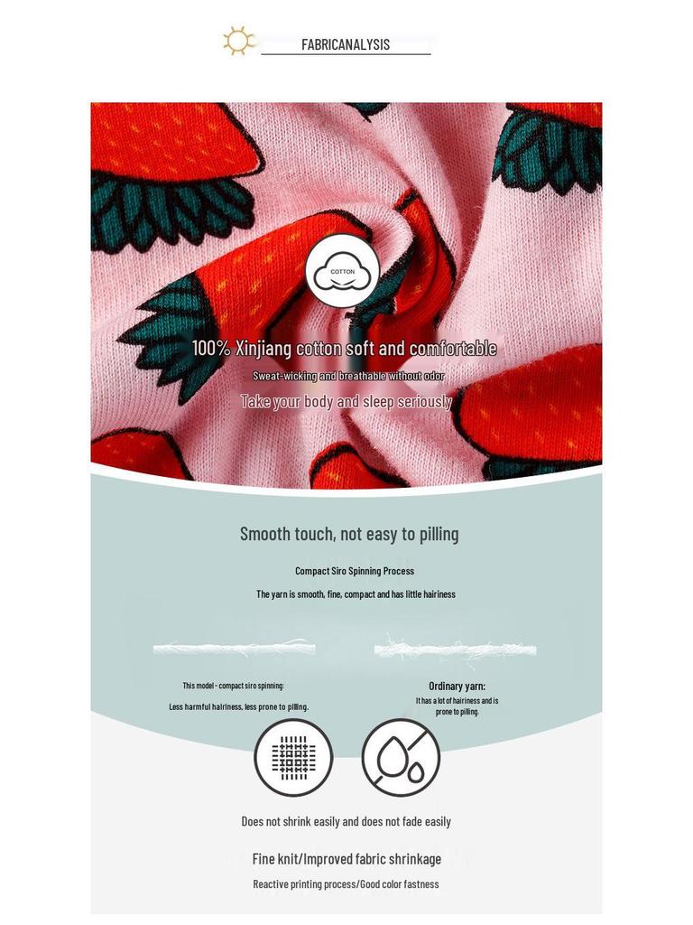 Reine Baumwolle Sommer Cartoon Prinzessin Mutter-Tochter Kurzarm Homewear Set