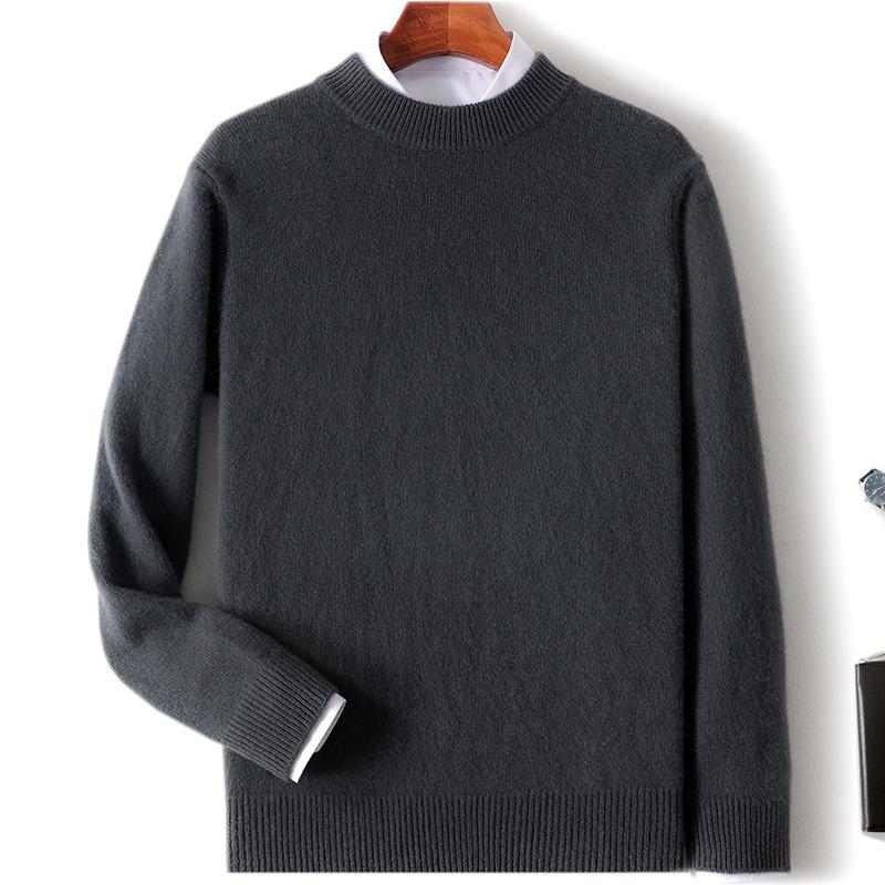 New cashmere sweater thickened semi-turtleneck pullover sweater with cashmere sweater men's inside