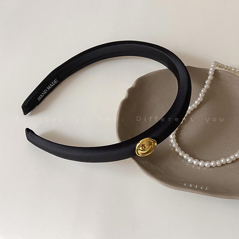 Women's Black Gold Label Skull Headband 2025 - Luxury Hair Accessory for Face Washing and More