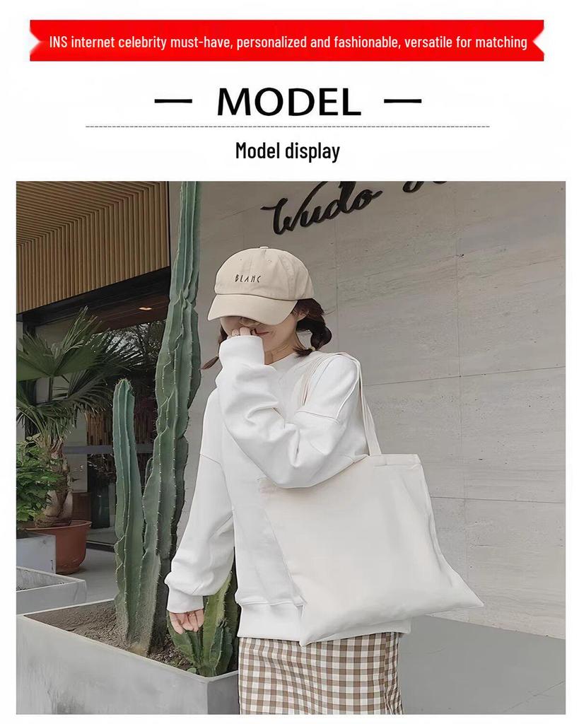 Fashionable Large Capacity Custom Canvas Tote Bags for Commuting and Going Out in Hong Kong