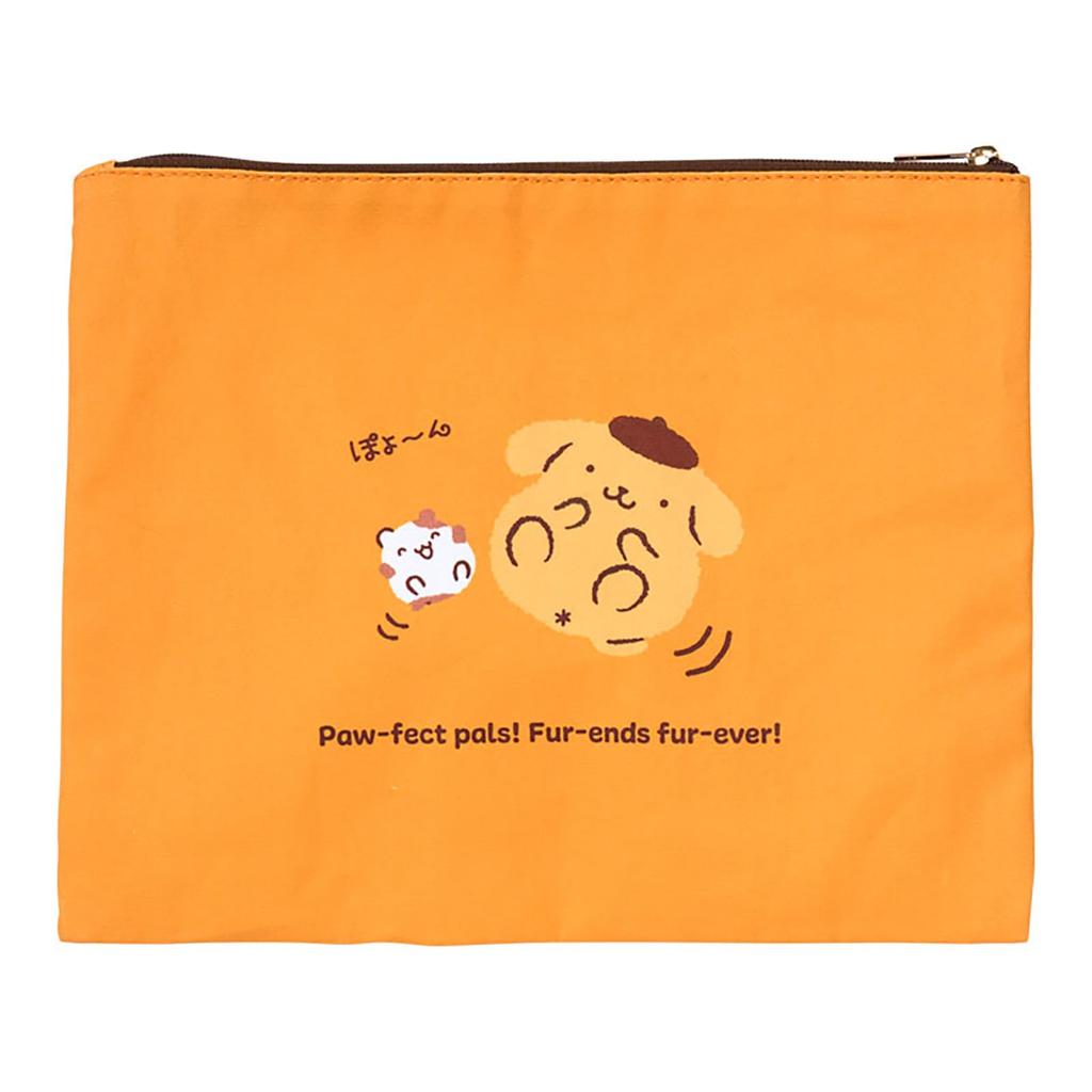 Sanrio Flat Pouch Set of 2 and Muffin Friendship Pom Pom Purin For Ages 3 and Up 613029 (Pudding Time) Cotton/Polyester/Steel
