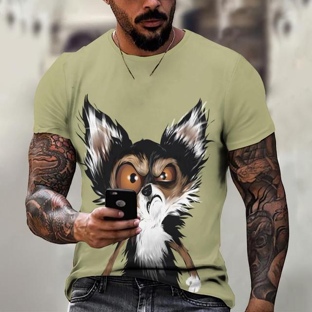Sommer Kurzarm Tier T-Shirt für Männer 3D-Muster Druck Casual Tee Fashion Street Übergroße Kleidung Herren T-Shirt Streerwear