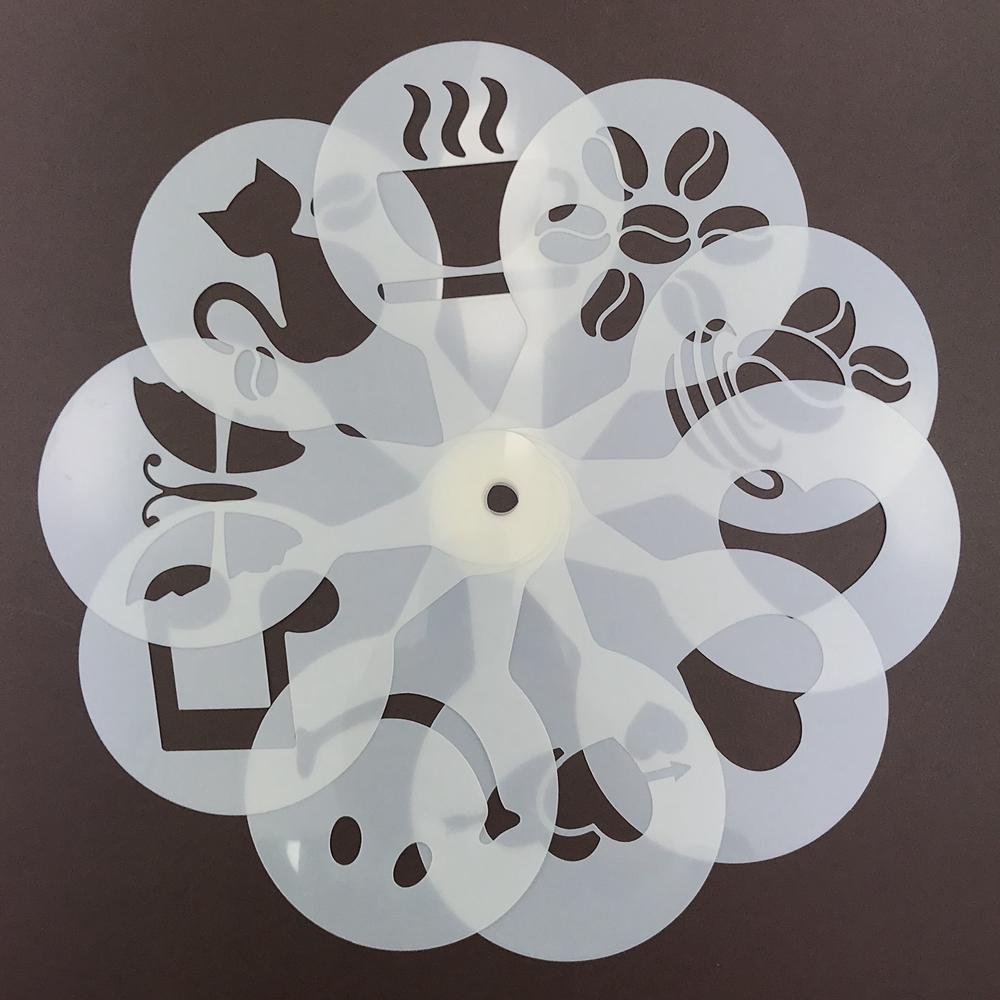 Cappuccino Templates Coffee Stencils Powdered Sieve Tools Coffee Printing Model Foam Spray Mold