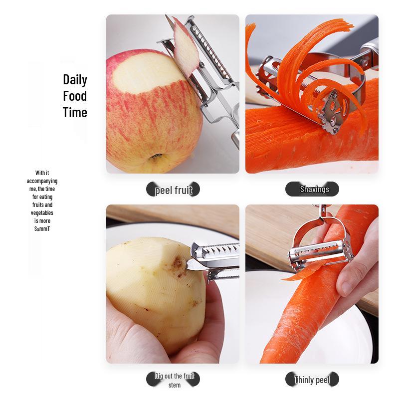 Stainless Steel Dual-Head Peeler & Vegetable Grater