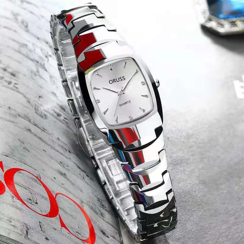 Movement Watch, Tungsten Steel Color Versatile Watch, Female Student Simple Waterproof Women'S Watch