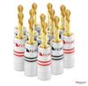 Nakamichi Excel Series 24K Gold Plated Banana Plugs 12 AWG 18 AWG Gauge Size 4mm Speaker Amplifier AV Stereo Home Theater Audio Wire Cable Screw