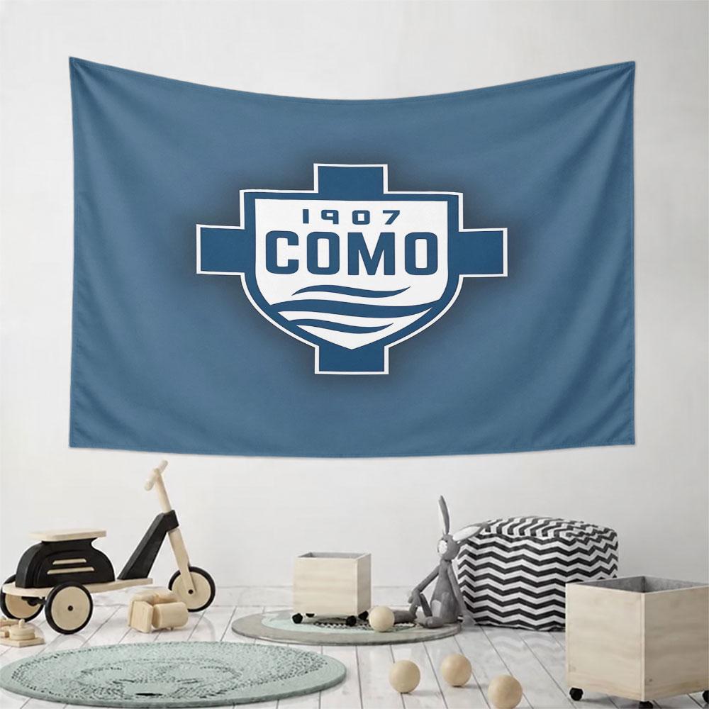 "1907 COMO Logo with Shield Design" Pattern Wall Hanging Tapestry Decorative Tapestry Home Decor for Bedroom and Living Room