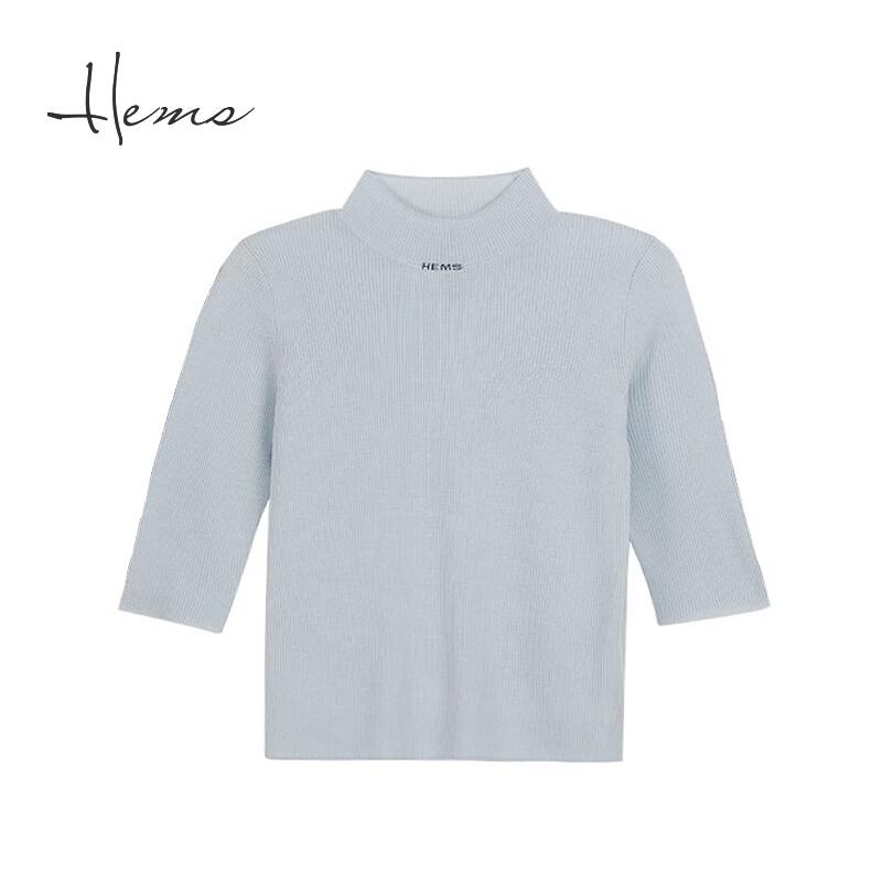 Herman's Women's Half-High Collar Mid-Sleeve Wool Knit Sweater