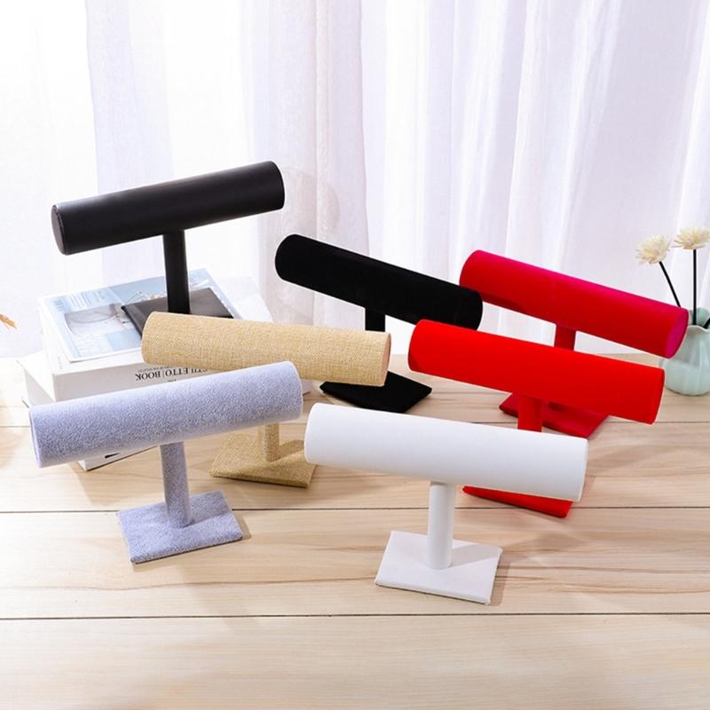 Velvet T-Type Bracelet Watch Jewelry Display Stand Headband Hairpin Headdress Organizer Storage Holder Jewelry Storage