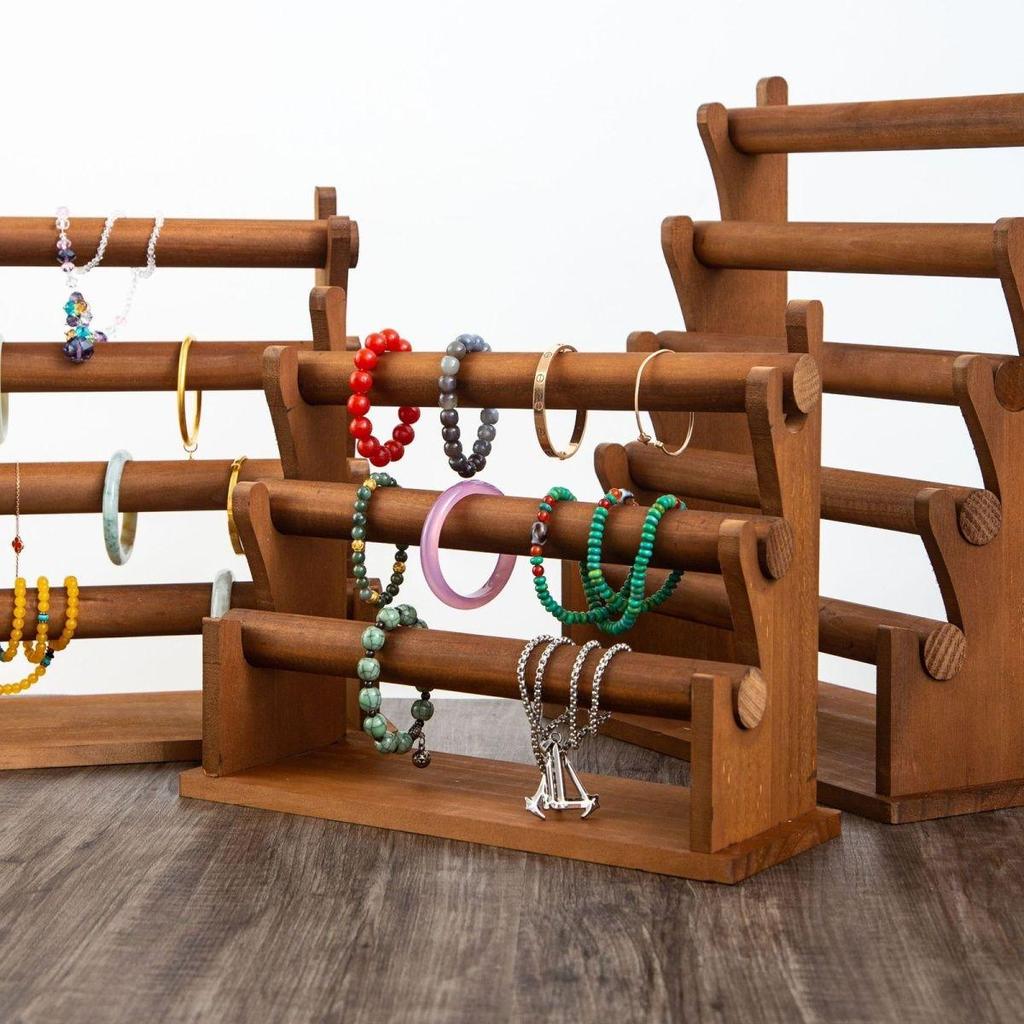 Schmuck- & Haargummi-Präsentationsständer aus Massivholz: Armband Aufbewahrungsständer