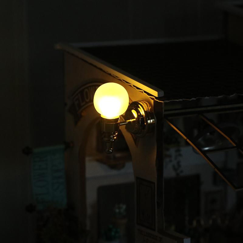 1/12 Dollhouse Round Wall Lamp Led Bedside Light Dollhouse Furniture Decoration Dolls House Living Scene Decor Accessories