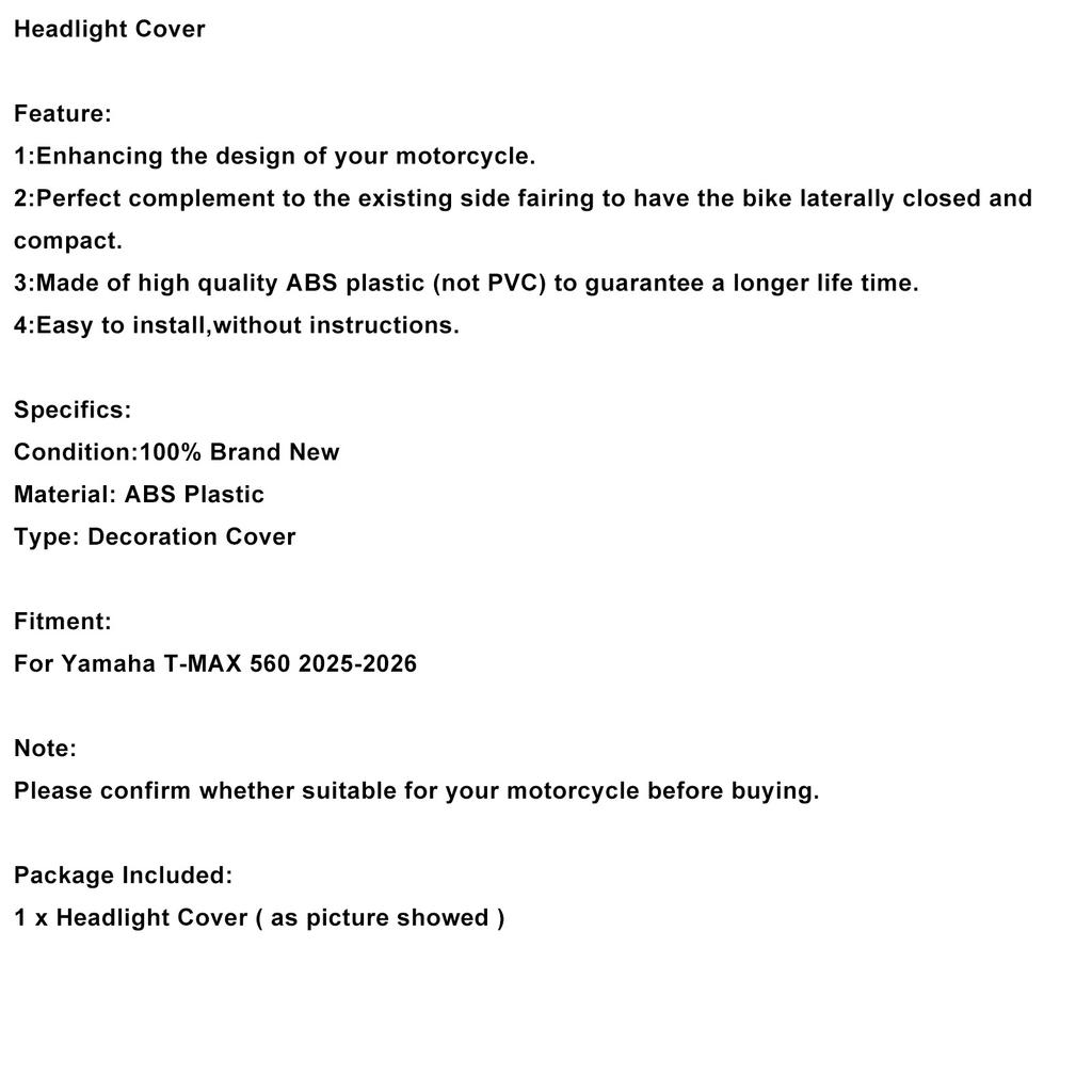 Κάλυμμα Φανοστάτη Μπροστινού Κάλλυμα Fairing Για Yamaha T-MAX 560 2025-2026
